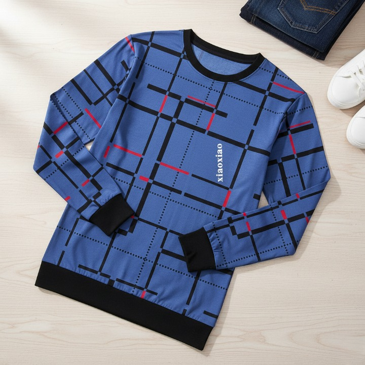 HY Boutique Lot Lining Screen Print Full Sleeve T-Shirt – Premium Quality, Smart Look, Good Stitching, Fashionable Design (Sizes M, L, XL)