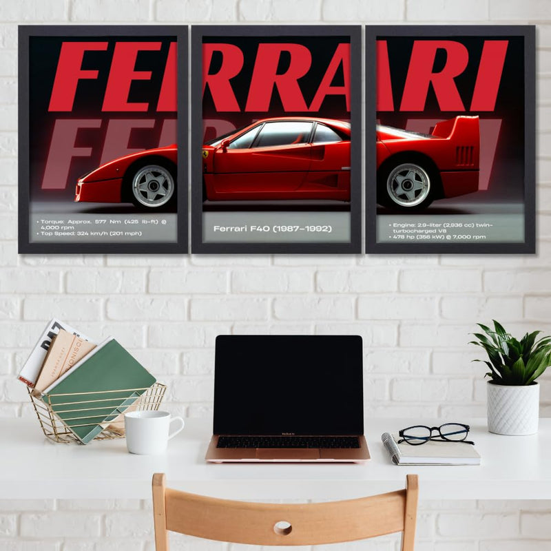 3 Pc Ferrari Wall Décor Photo Tiles