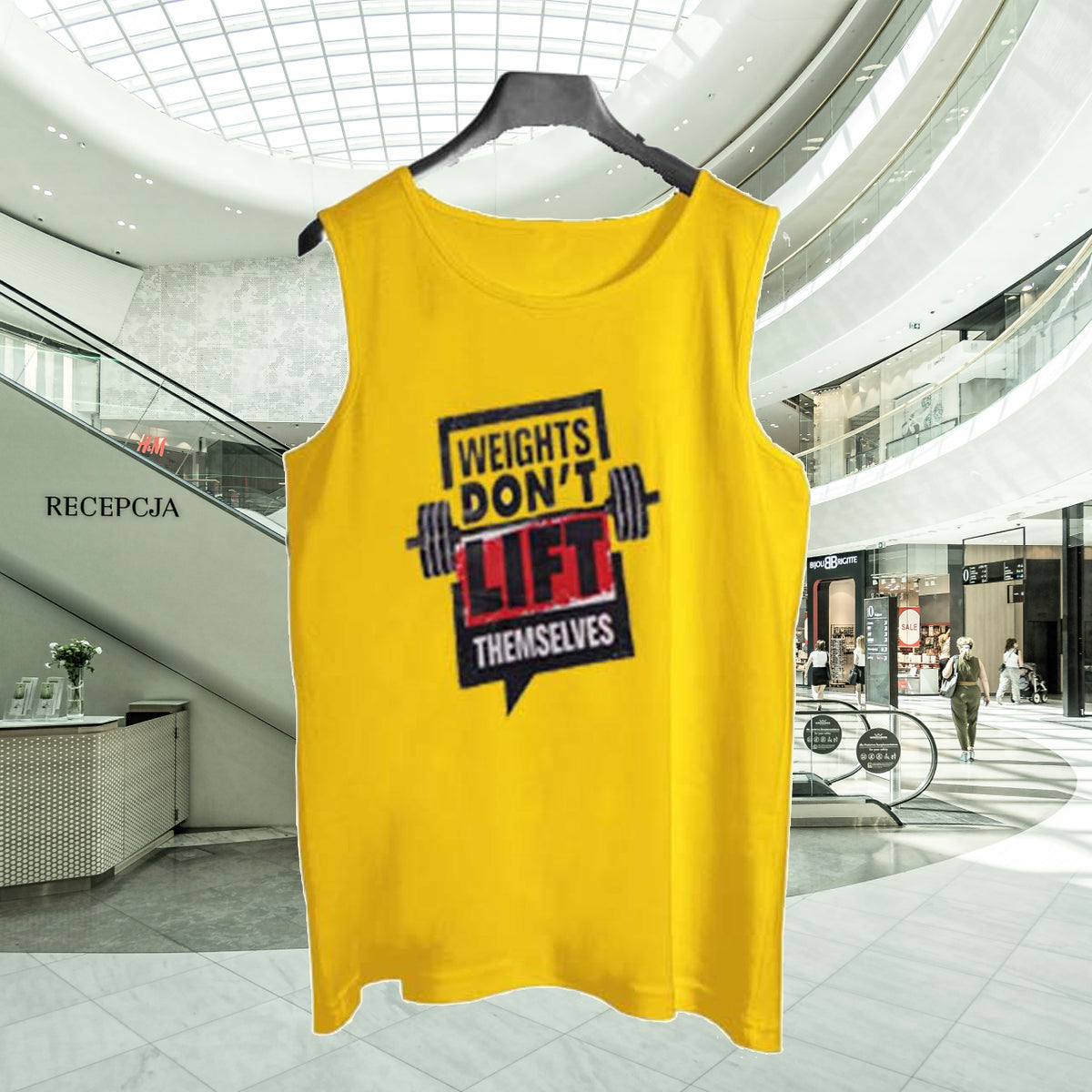 Yellow Jersey Weight Dont Lift Printed [Yellow] | Gym Sando Tanks Top For Men