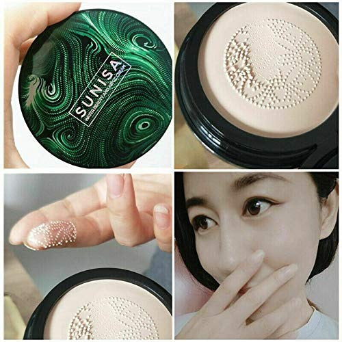 3 in 1 Makeup Deal  Sunisa Foundation Base 20g Waterproof Mushroom Head Air Cushion BB Cream Nude Liquid Foundations +yanqina 36H liner + 5 in 1 lipstick Pen - Shade